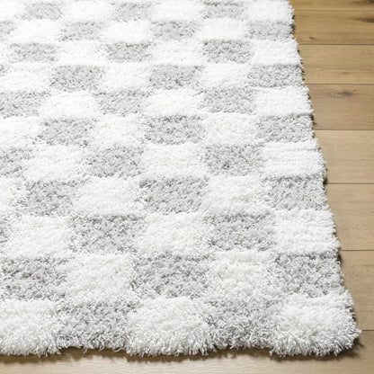 Atira Gray Checkered Area Rug - Decor Addict, LLC
