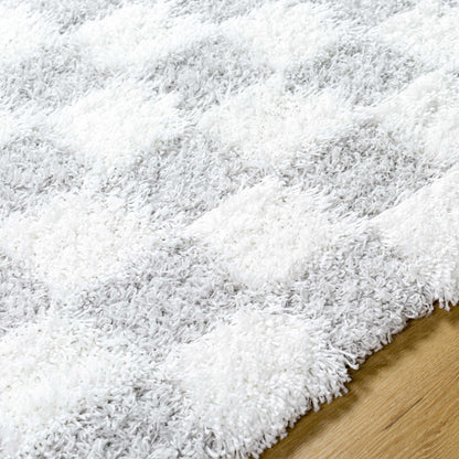 Atira Gray Checkered Area Rug - Decor Addict, LLC