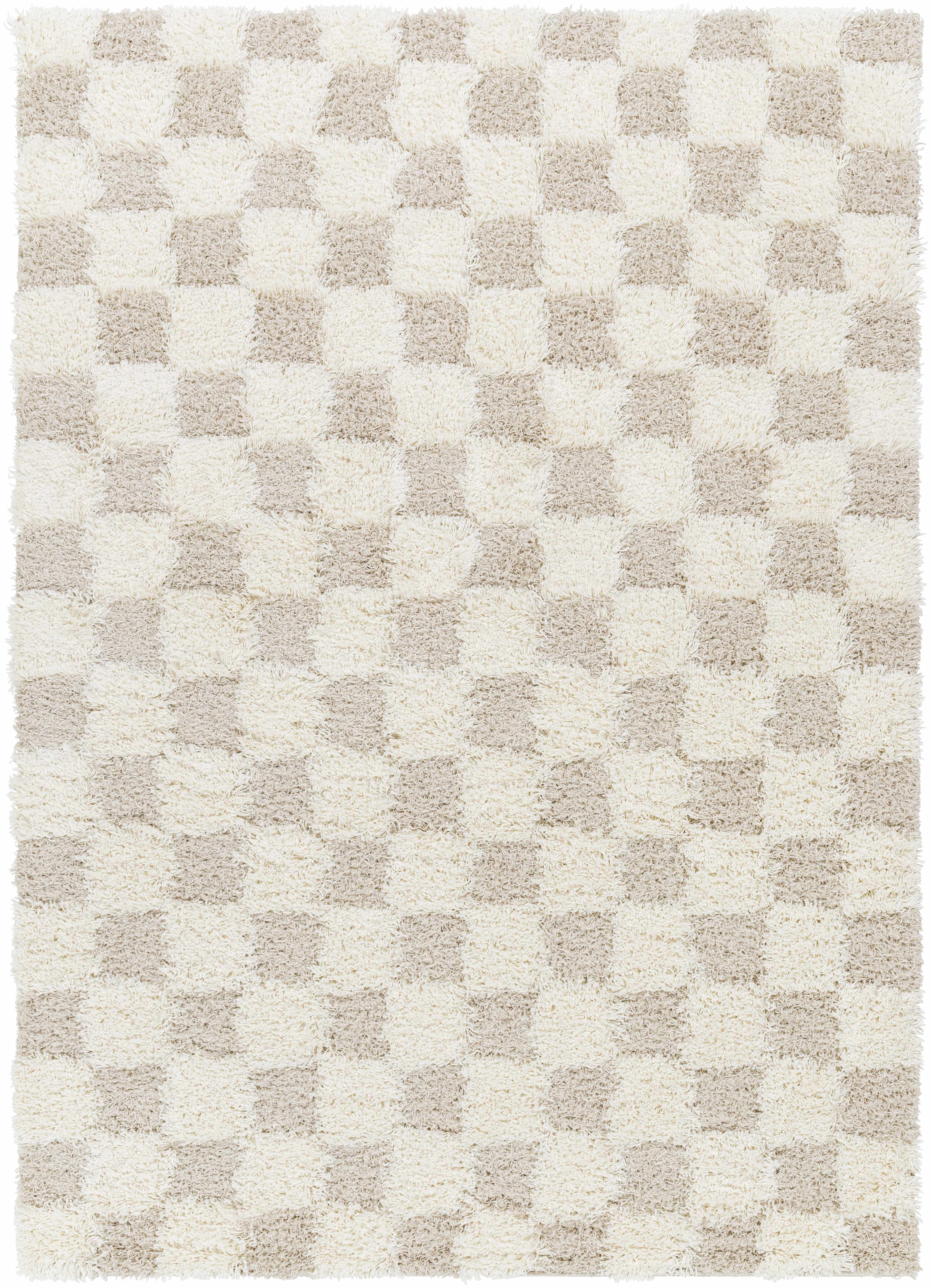 Atira Light Brown Checkered Area Rug - Decor Addict, LLC