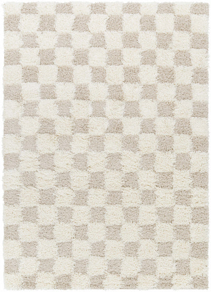 Atira Light Brown Checkered Area Rug - Decor Addict, LLC