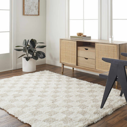 Atira Light Brown Checkered Area Rug - Decor Addict, LLC