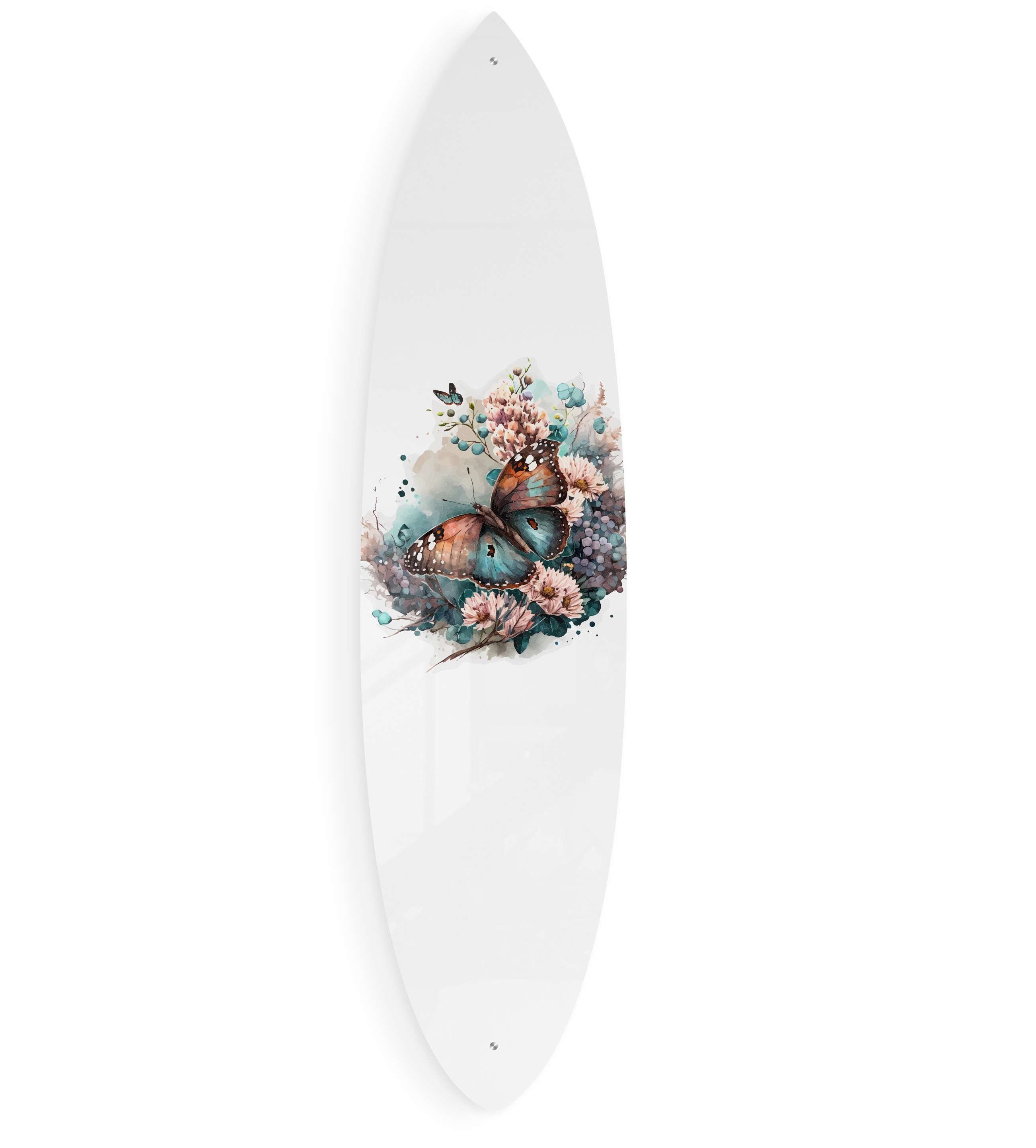 Butterflies Design Acrylic Surfboard Art - Decor Addict, LLC