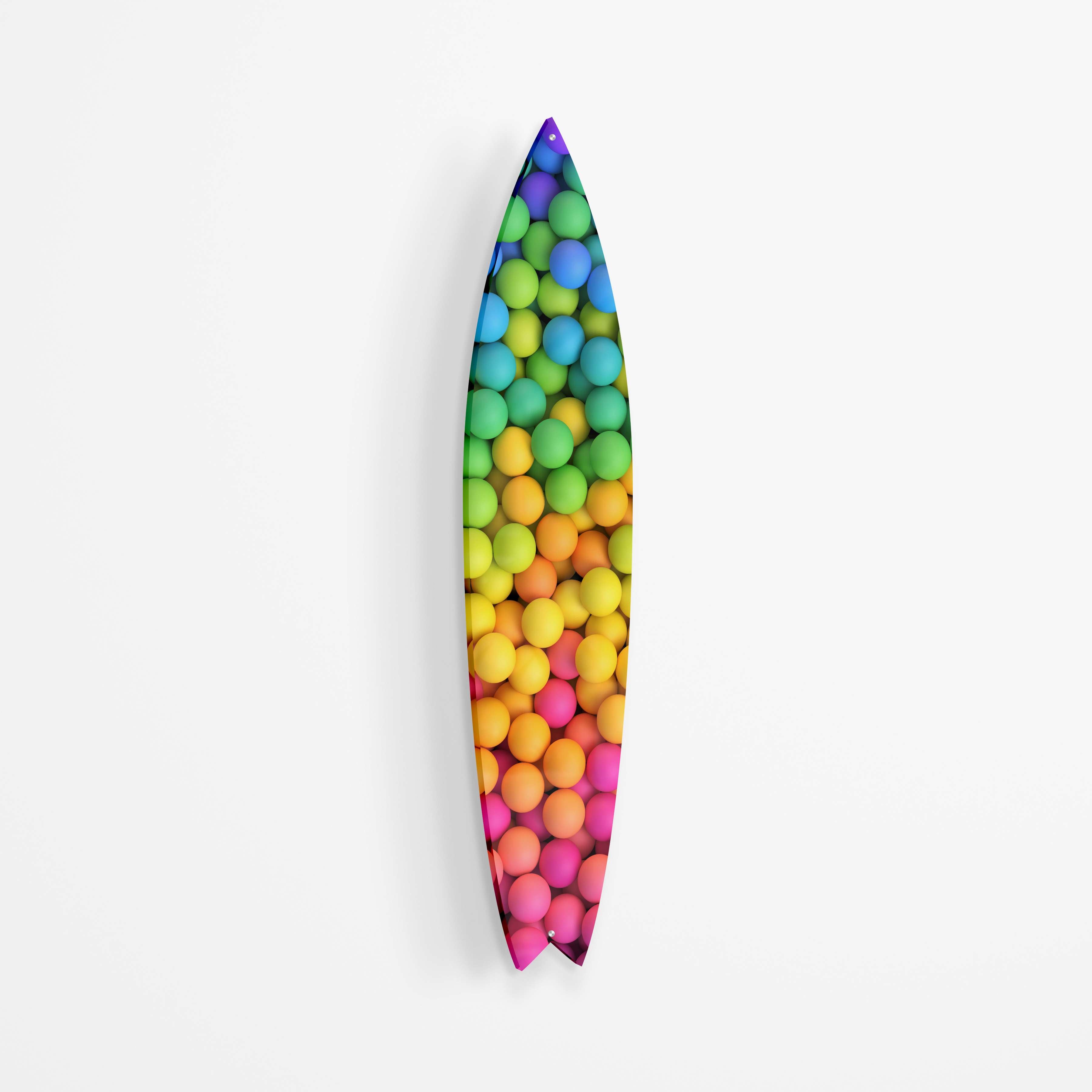 Colorful Balls Acrylic Surfboard Wall Art - Decor Addict, LLC