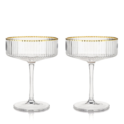 Meridian Crystal Coupe Glasses Set of 2 - Decor Addict, LLC