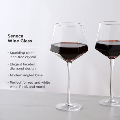 Seneca Diamond Crystal Wine Glasses Set of 2 - Decor Addict, LLC