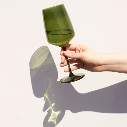 Reserve Nouveau Crystal Wine Glasses in Seaside Set of 4 - Decor Addict, LLC