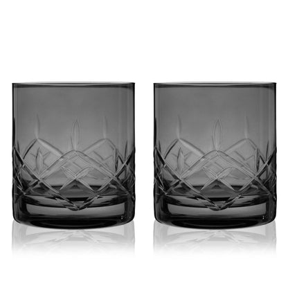 Admiral Crystal Rocks Glasses in Smoke Set of 2 - Decor Addict, LLC