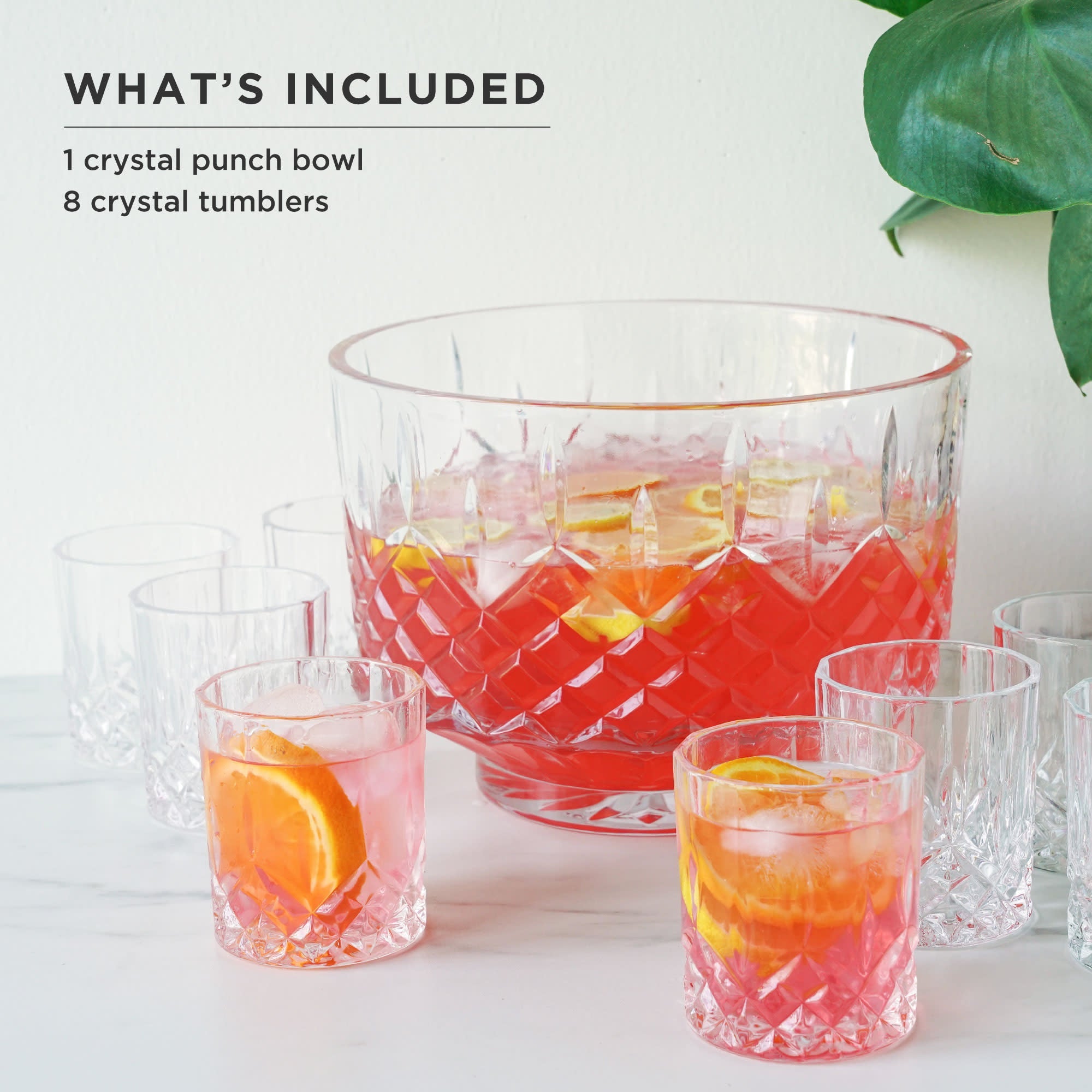 Admiral Crystal Punch Bowl and Tumbler Set - Thumbnail 5