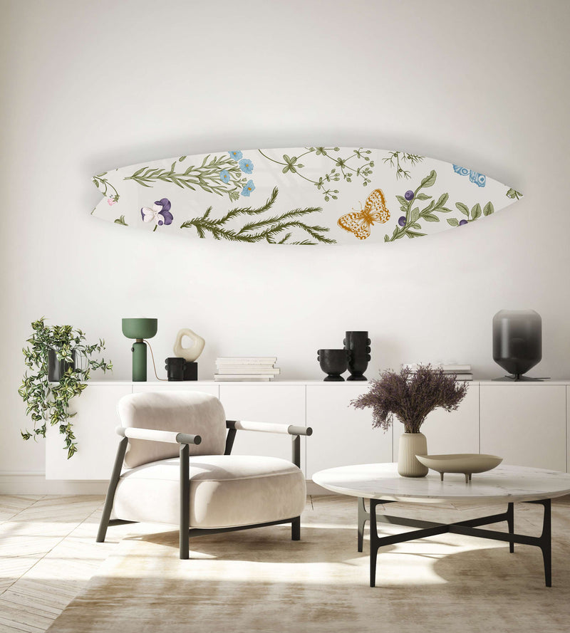 Herbs and Wild Flowers Acrylic Surfboard Wall Art