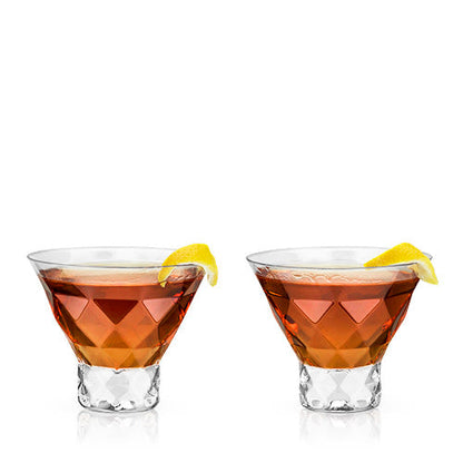 Gem Crystal Martini Glasses Set of 2 - Decor Addict, LLC