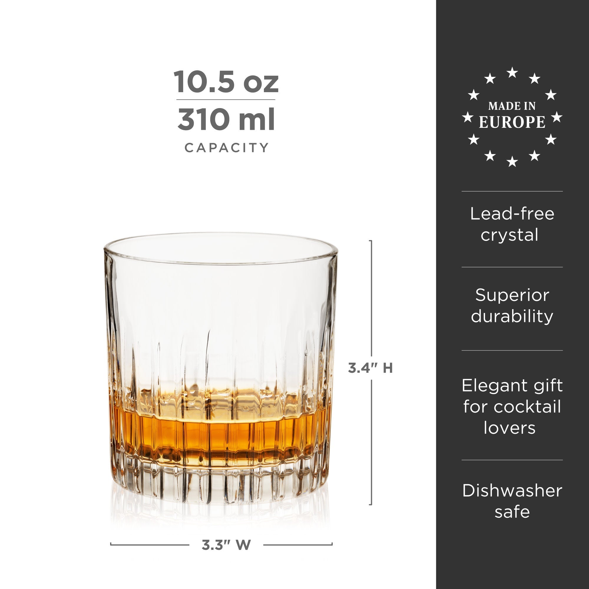 Reserve Milo Crystal Neat Glasses, Set of 4 - Decor Addict, LLC