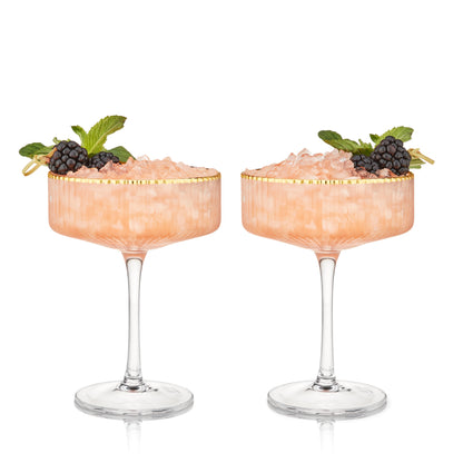 Meridian Crystal Coupe Glasses Set of 2 - Decor Addict, LLC