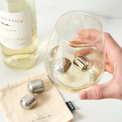 Glacier Rocks Stainless Steel Wine Globes Set of 4 - Decor Addict, LLC