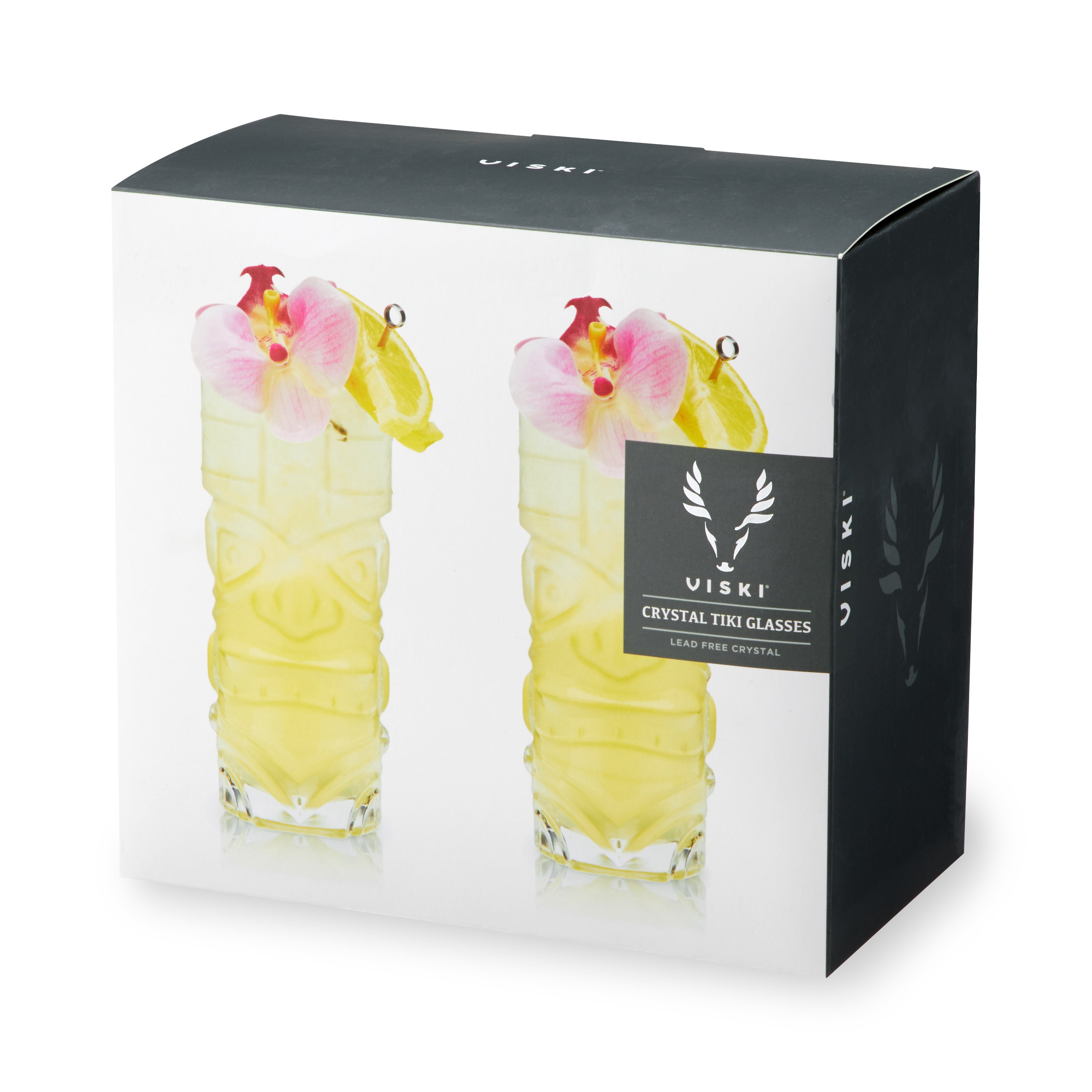 Pacific Crystal Tiki Glasses Set of 2 - Decor Addict, LLC