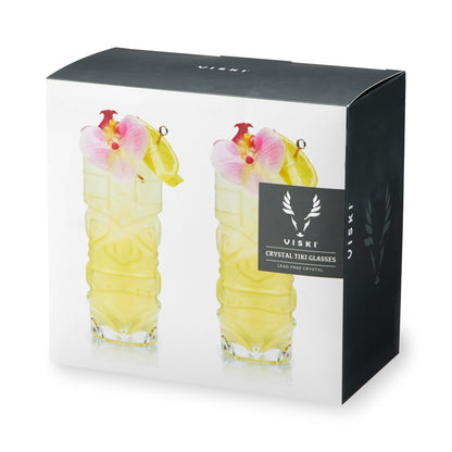 Pacific Crystal Tiki Glasses Set of 2 - Decor Addict, LLC