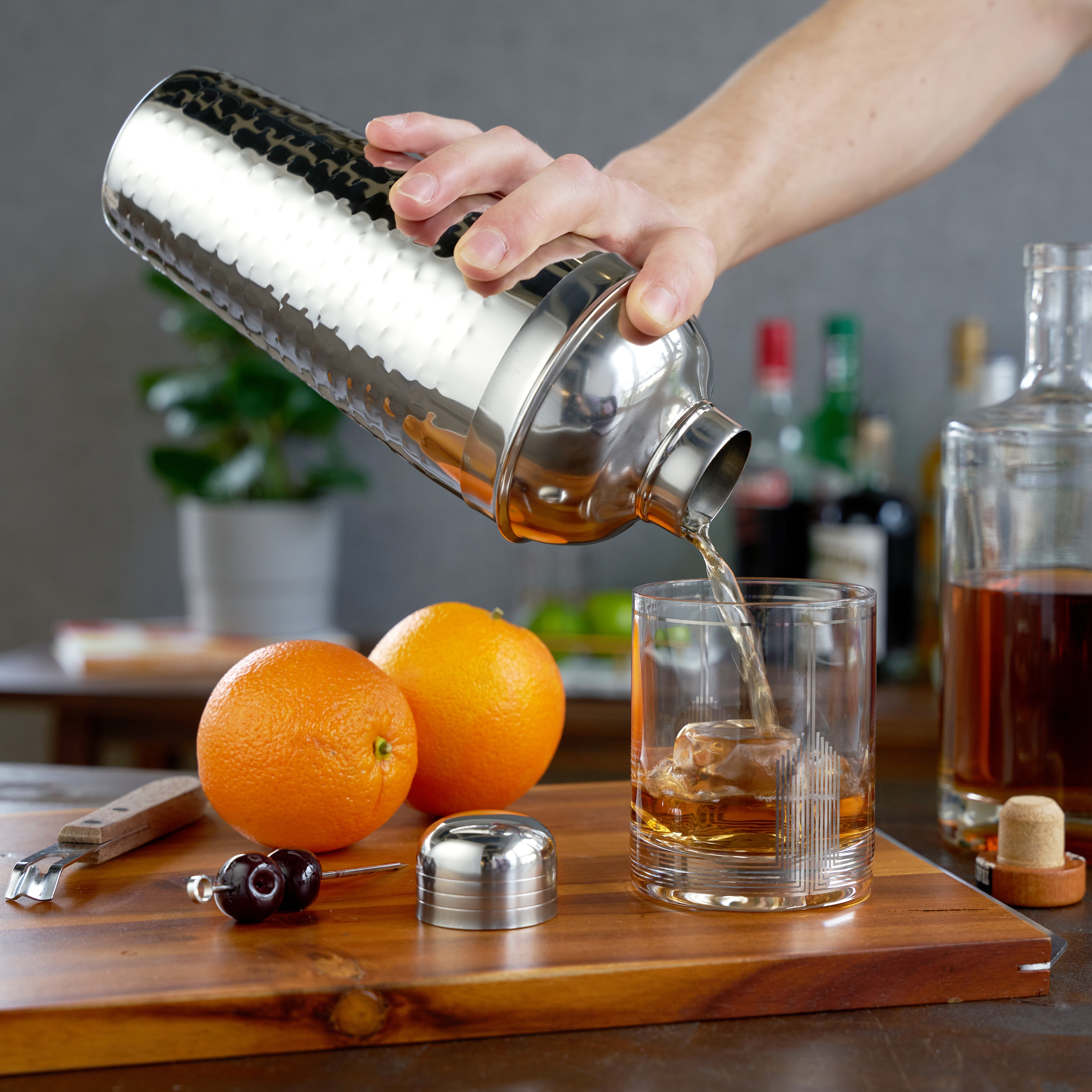 Irving Stainless Steel Hammered Cocktail Shaker - Decor Addict, LLC