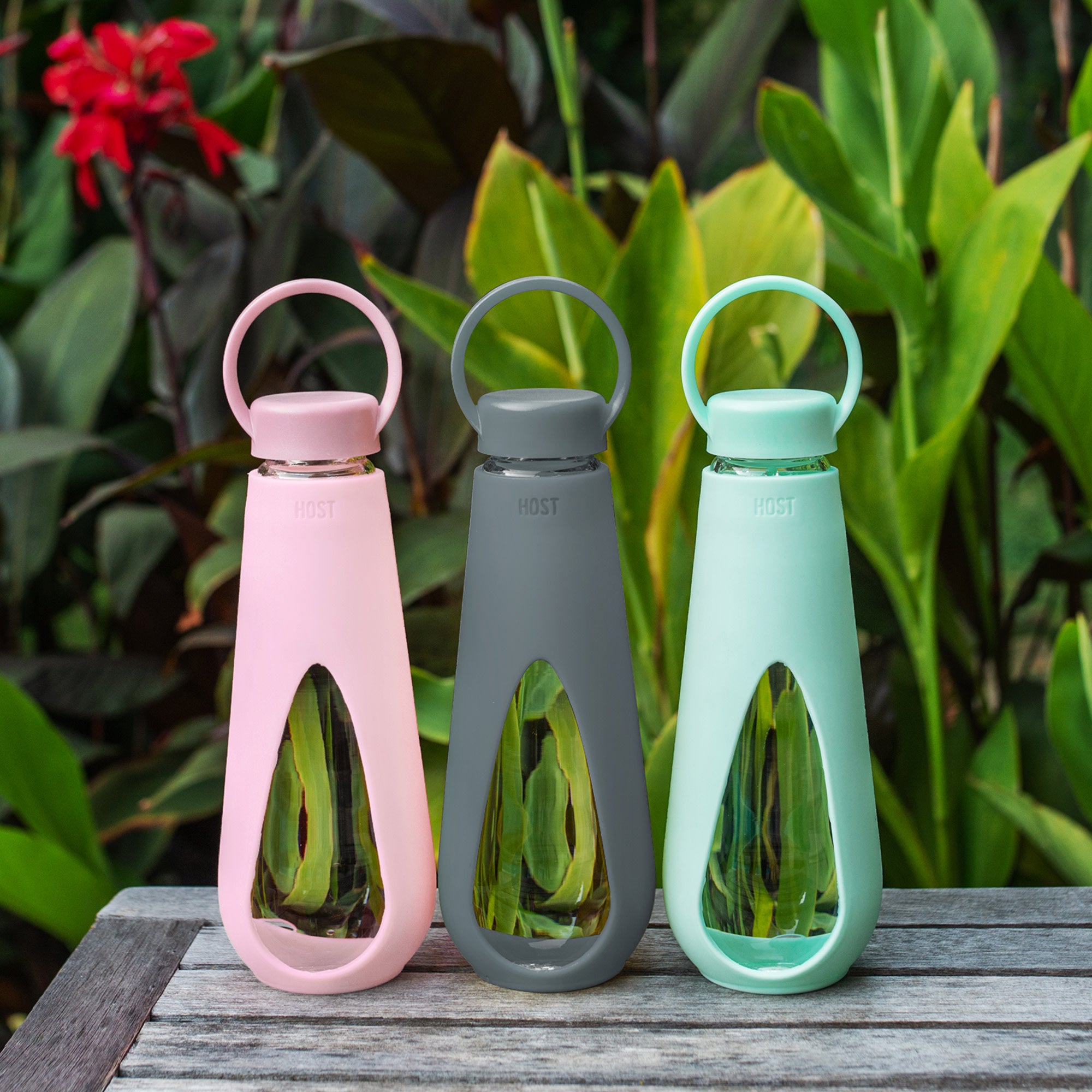 Silicone Wrapped Glass Water Bottle - Thumbnail 3