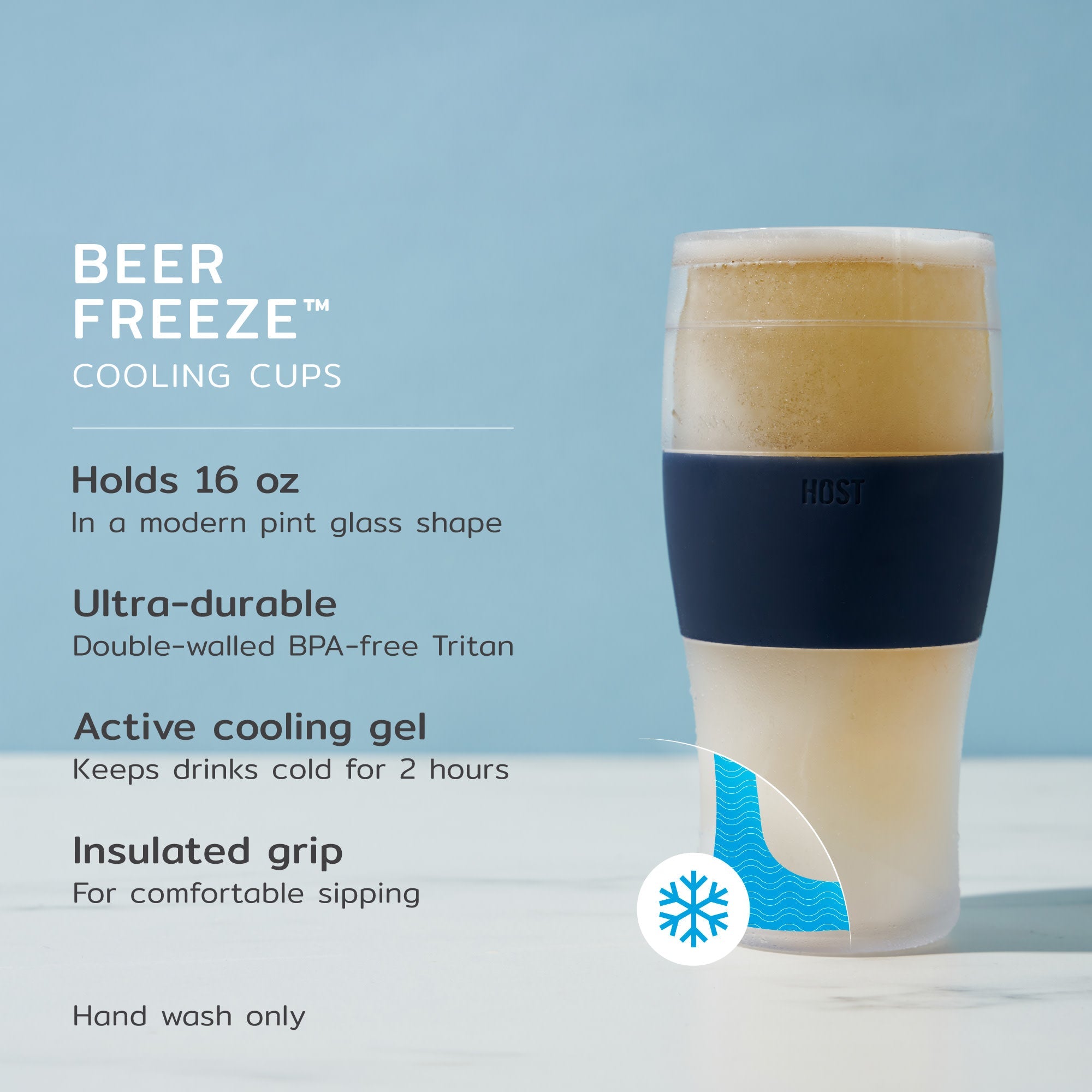 Beer FREEZE™ in Varsity Blue, Set of 2 - Decor Addict, LLC
