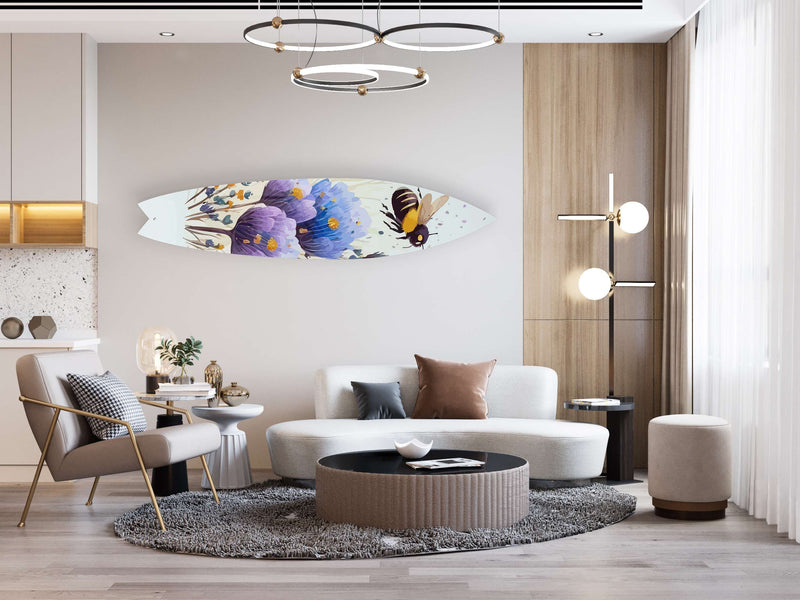 Crazy About Bees Acrylic Surfboard Wall Art