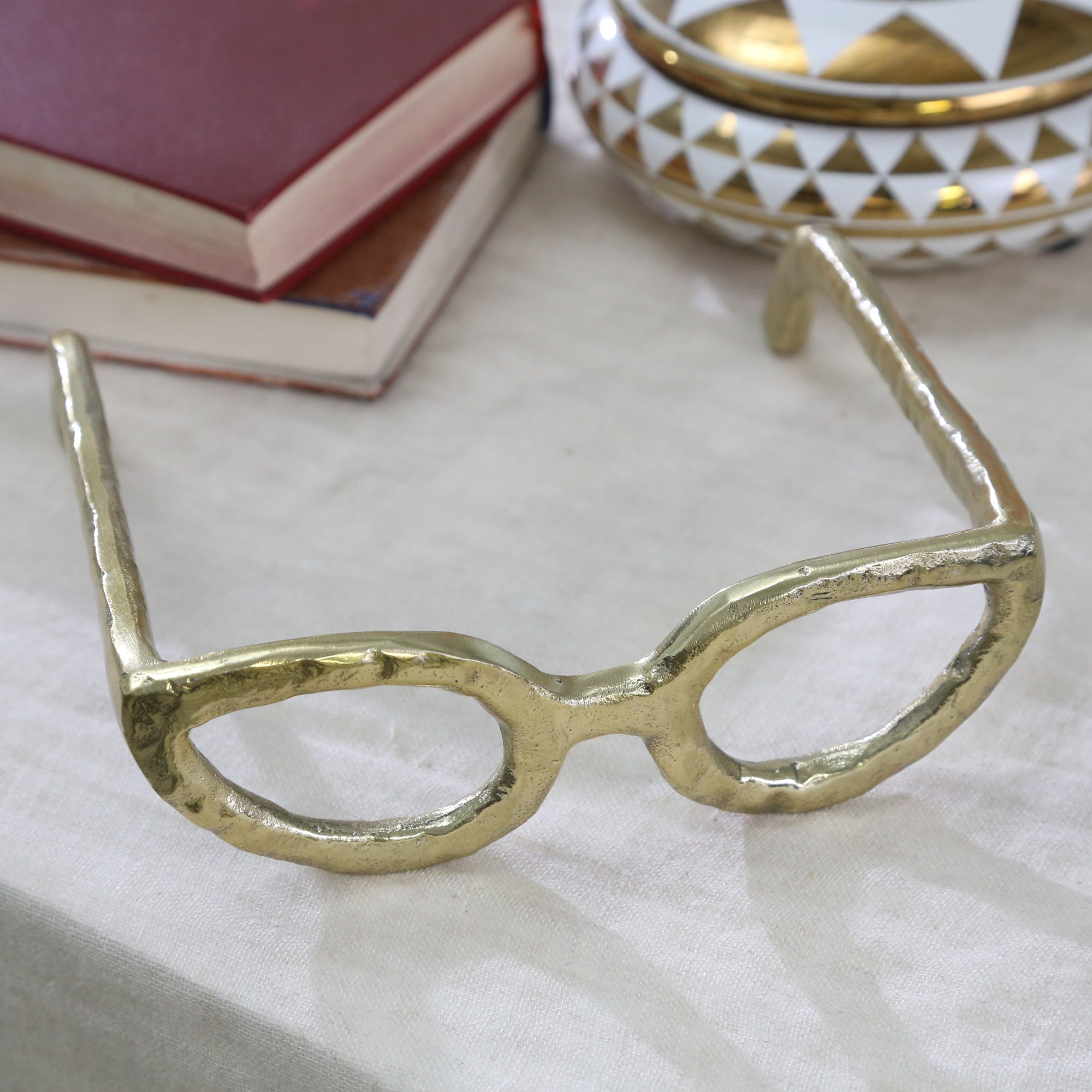 Gold Glasses Sculpture - Decor Addict, LLC