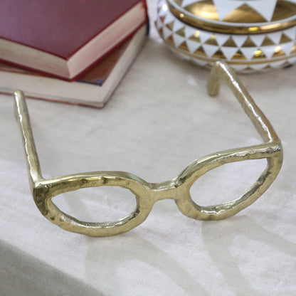 Gold Glasses Sculpture - Decor Addict, LLC