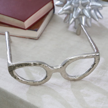 Silver Glasses Sculpture - Decor Addict, LLC