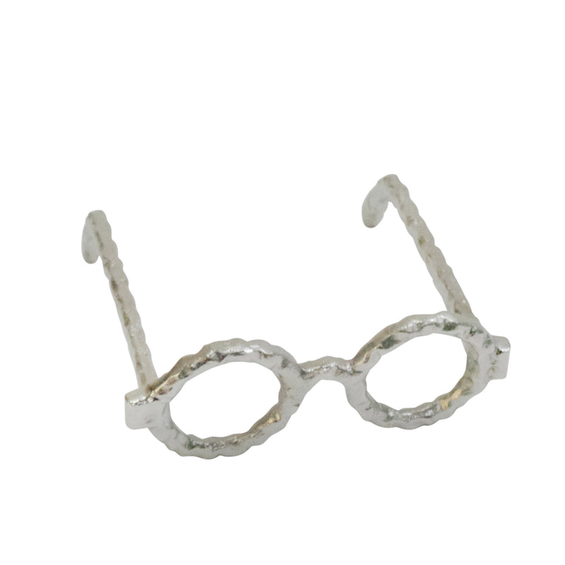 Escultura de gafas de aluminio, plata