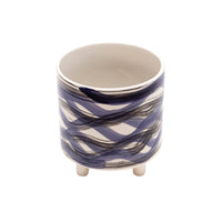 S/2 Footed Planters 9/6", Abstract Blue - Decor Addict, LLC