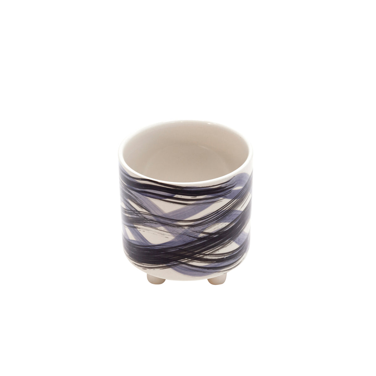 S/2 Footed Planters 9/6", Abstract Blue - Decor Addict, LLC