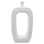 Ceramic, 24" Vase W/ Cut-Out, White