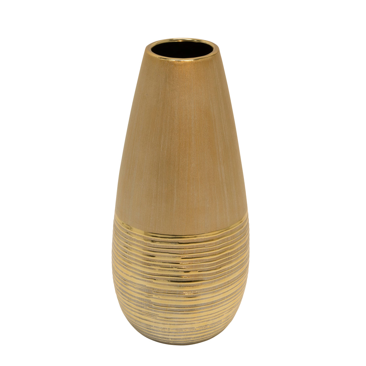 Ceramic Vase Collection, Gray/Gold - Decor Addict, LLC