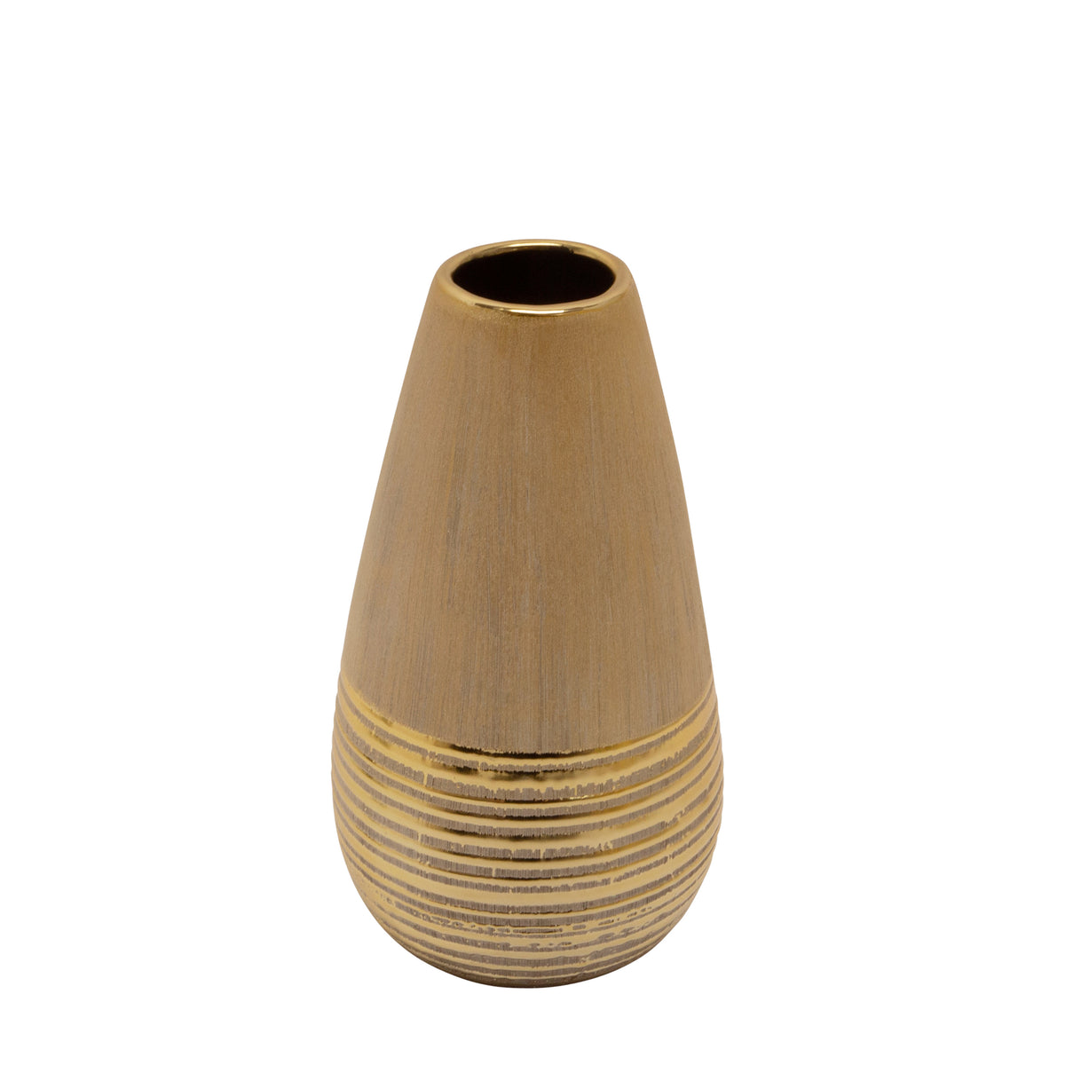 Ceramic Vase Collection, Gray/Gold - Decor Addict, LLC