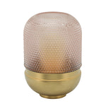 Glass 11", Textured Dots Vase, Pink/Gold