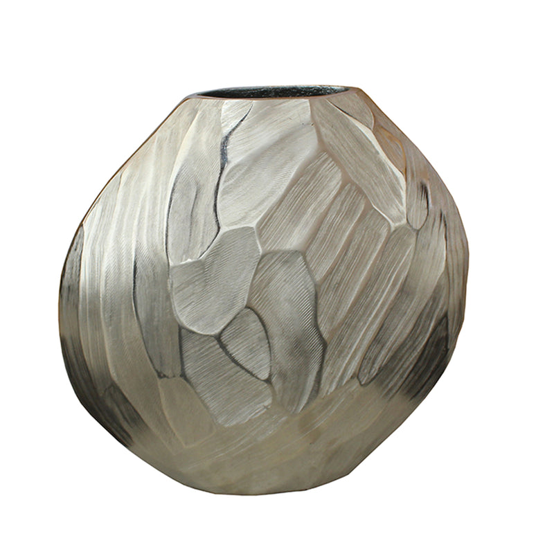 Aluminum Hammered Vase Collection, Silver/Gold/Black/Champagne