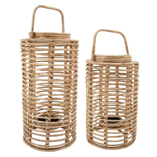 16"H" Wicker Lantern, Natural - Decor Addict, LLC