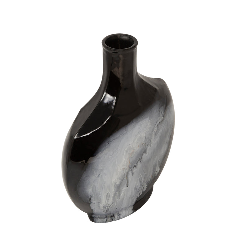 12"H Glass Vase, Black