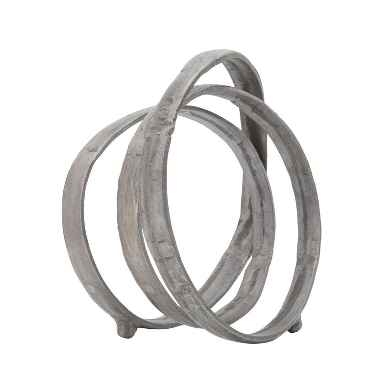 Colección de esculturas de anillos de metal de 13"