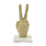 9" Metal Peace Sign, Gold