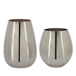 Glass 6"H Metallic Vase, Silver