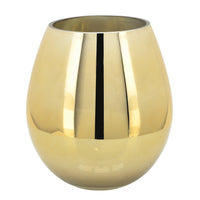 Glass 8"H Metallic Vase, Gold - Decor Addict, LLC