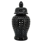 24" Cut-Out Clover Temple Jar, Black