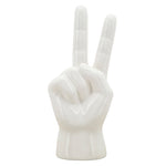 6"H Peace Sign Table Deco, White