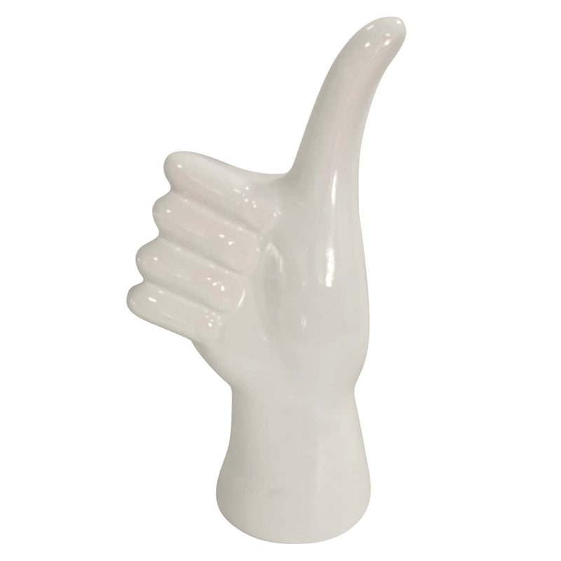6"H Thumbs Up Table Déco, Blanc