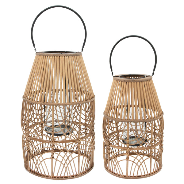 Wicker 21"H Lantern, Natural - Decor Addict, LLC