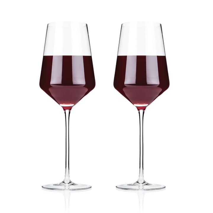 Angled Crystal Bordeaux Glasses by Viski®