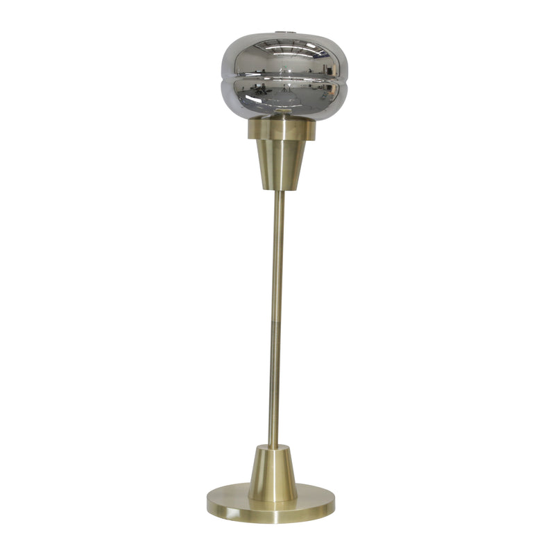 Lámpara de pie Art Deco de metal/vidrio de 45", negro/dorado