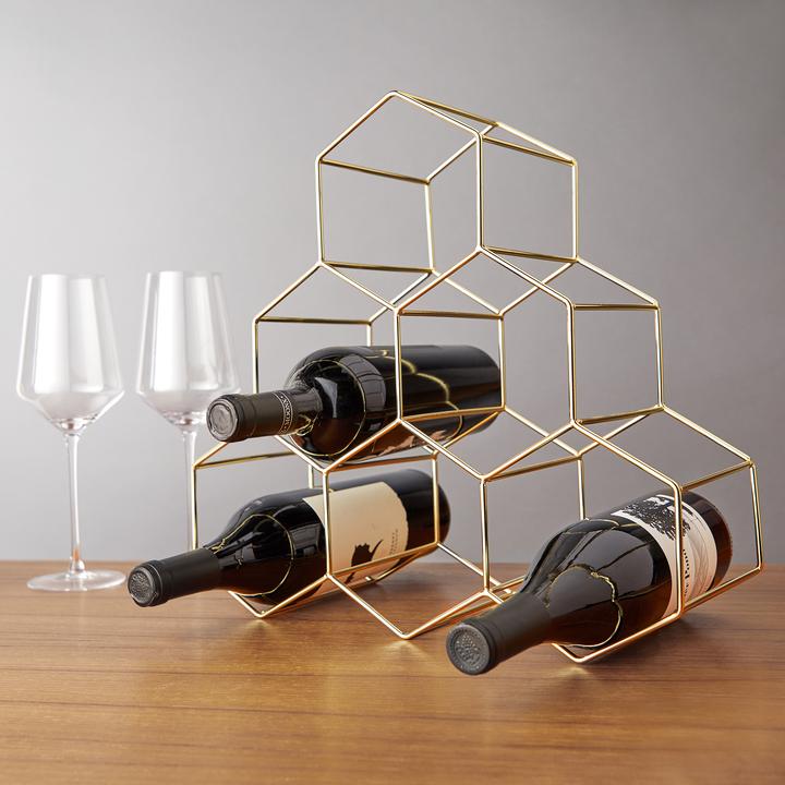 Gold Geo Counter Top Wine Rack by Viski®