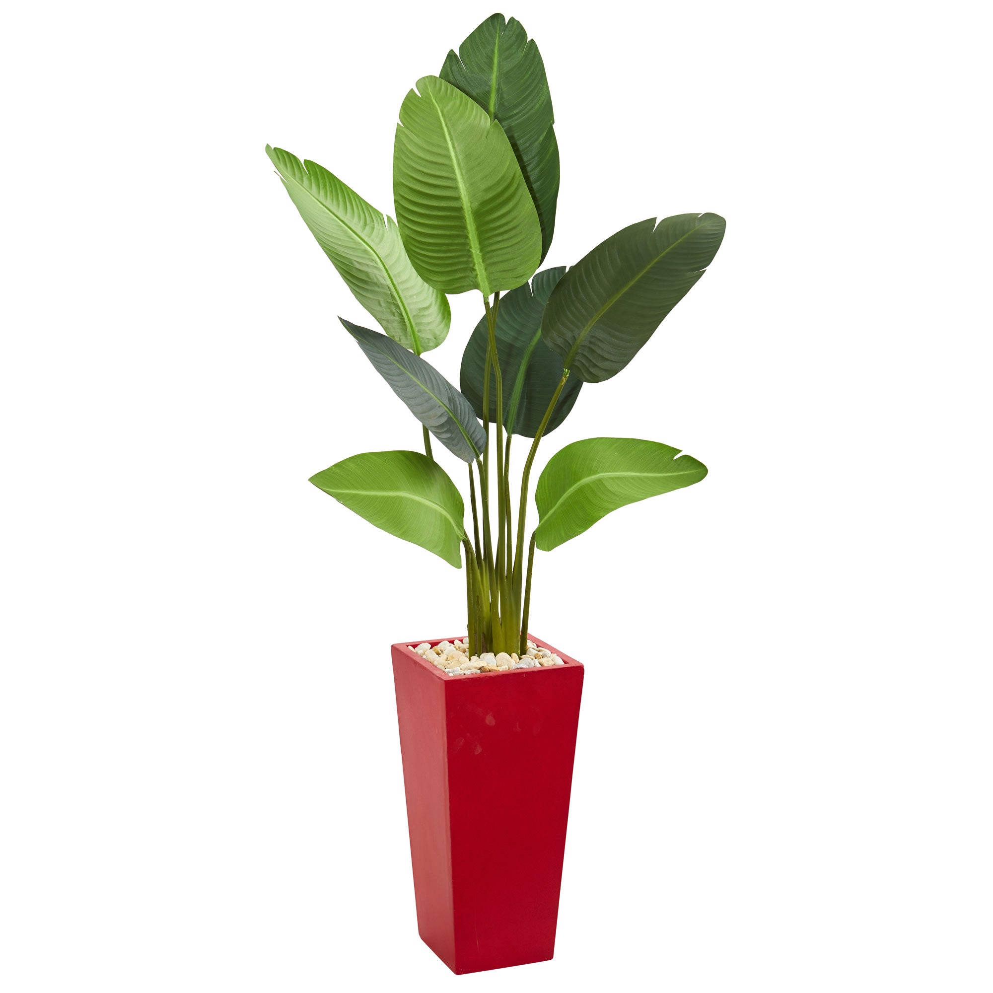5' Travelers Artificial Palm Tree in Red Planter - Decor Addict, LLC