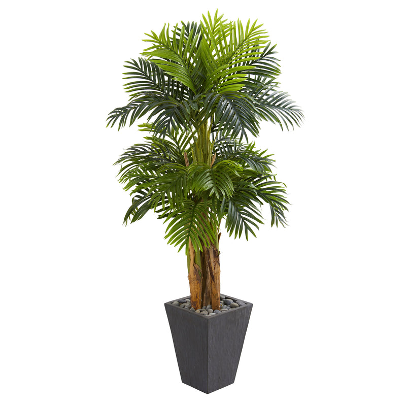 5' Travelers Artificial Palm Tree in Turquoise Planter