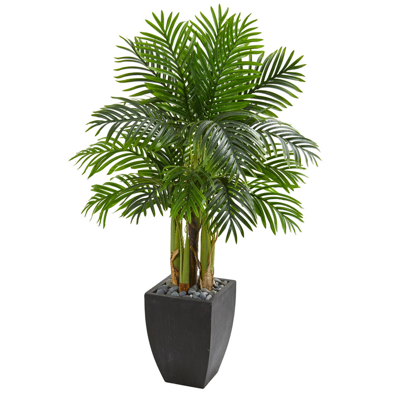 Árbol artificial Kentia Palm en maceta negra